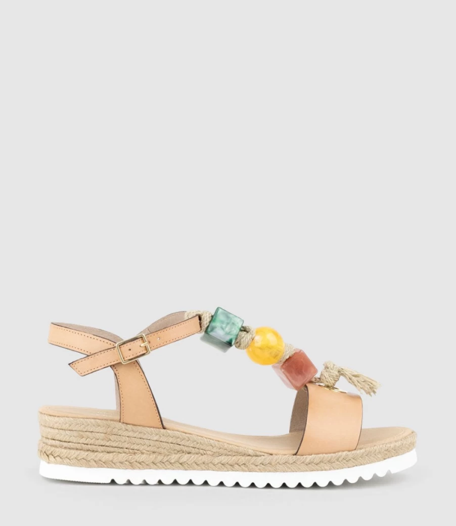 Edward Meller Women's Madia Bauble T-Bar Desert Espadrille Sandals