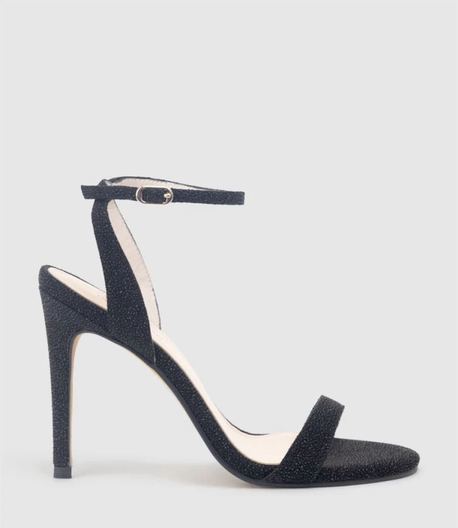 Edward Meller Women's Wisp100 Single Strap Black Speckle Sandals