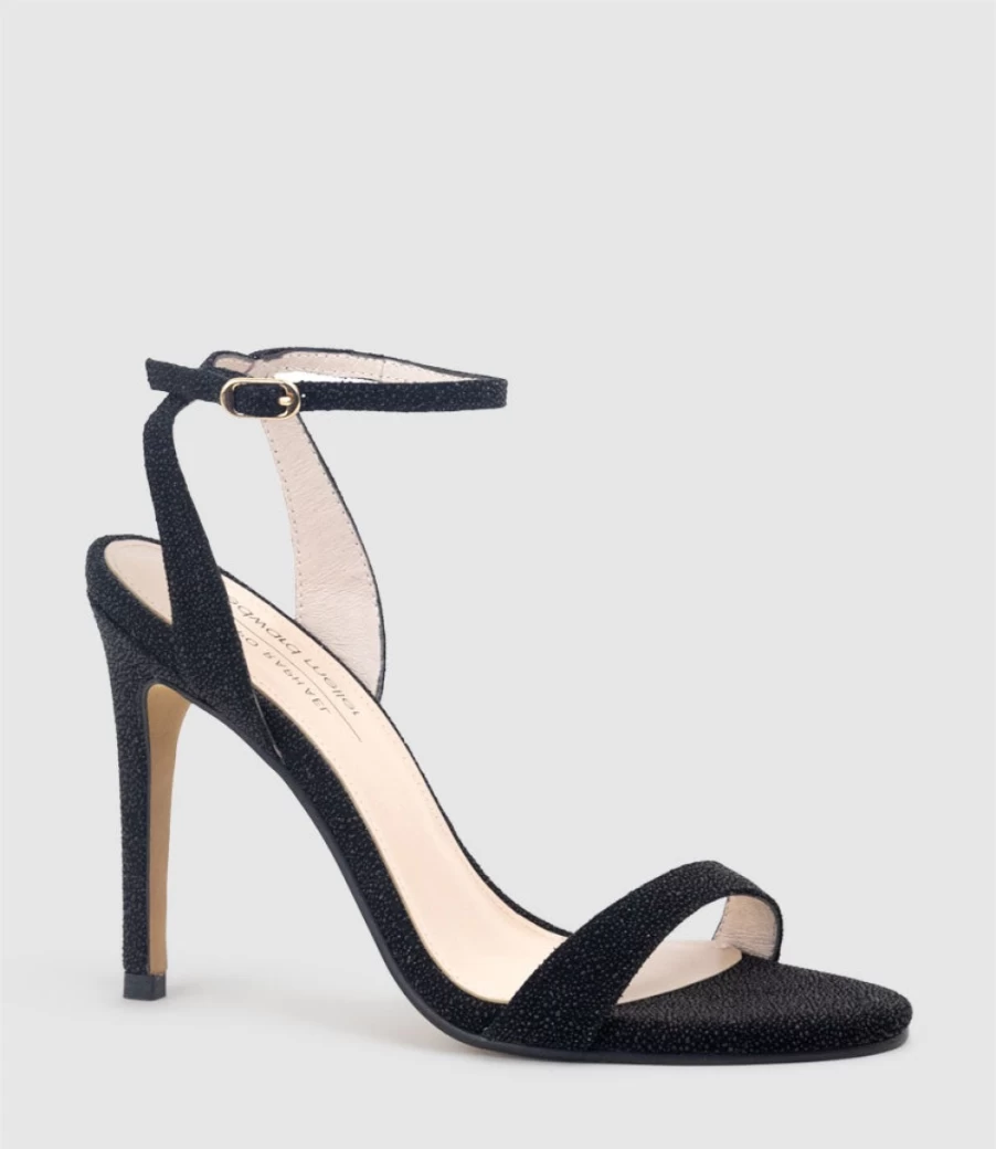 Edward Meller Women's Wisp100 Single Strap Black Speckle Sandals