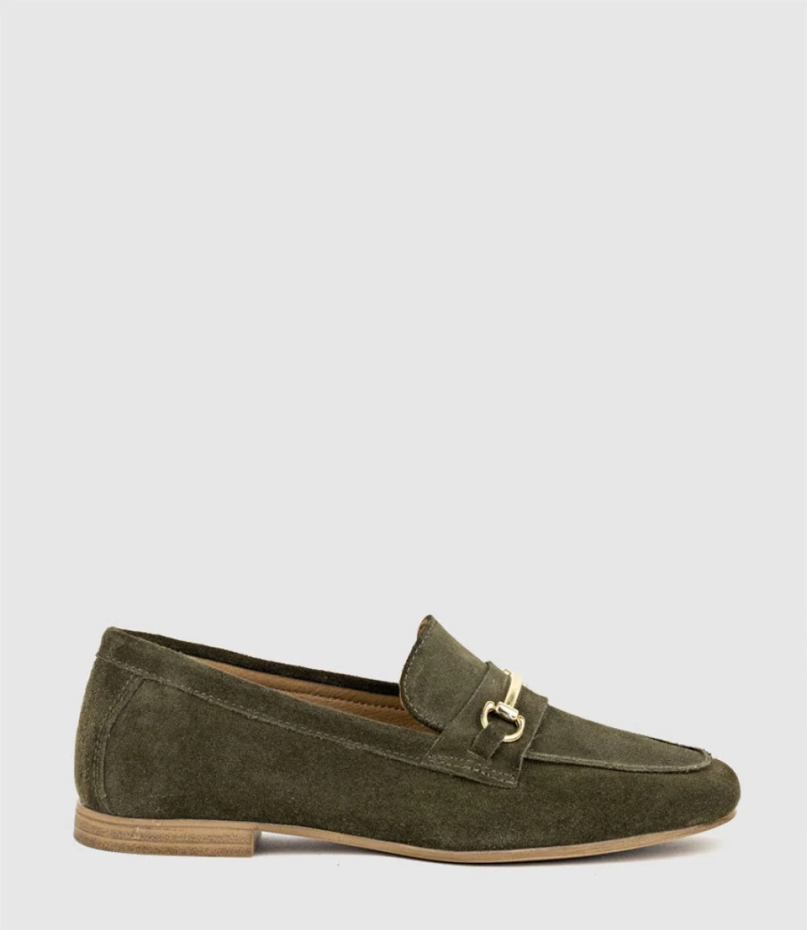 Edward Meller Women's Gerard Moss Suede Moccasin Shoes