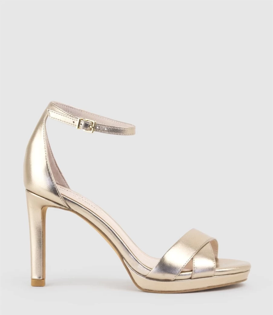 Edward Meller Women's Santo90 Rose Gold Asymmetrical Platform Sandals