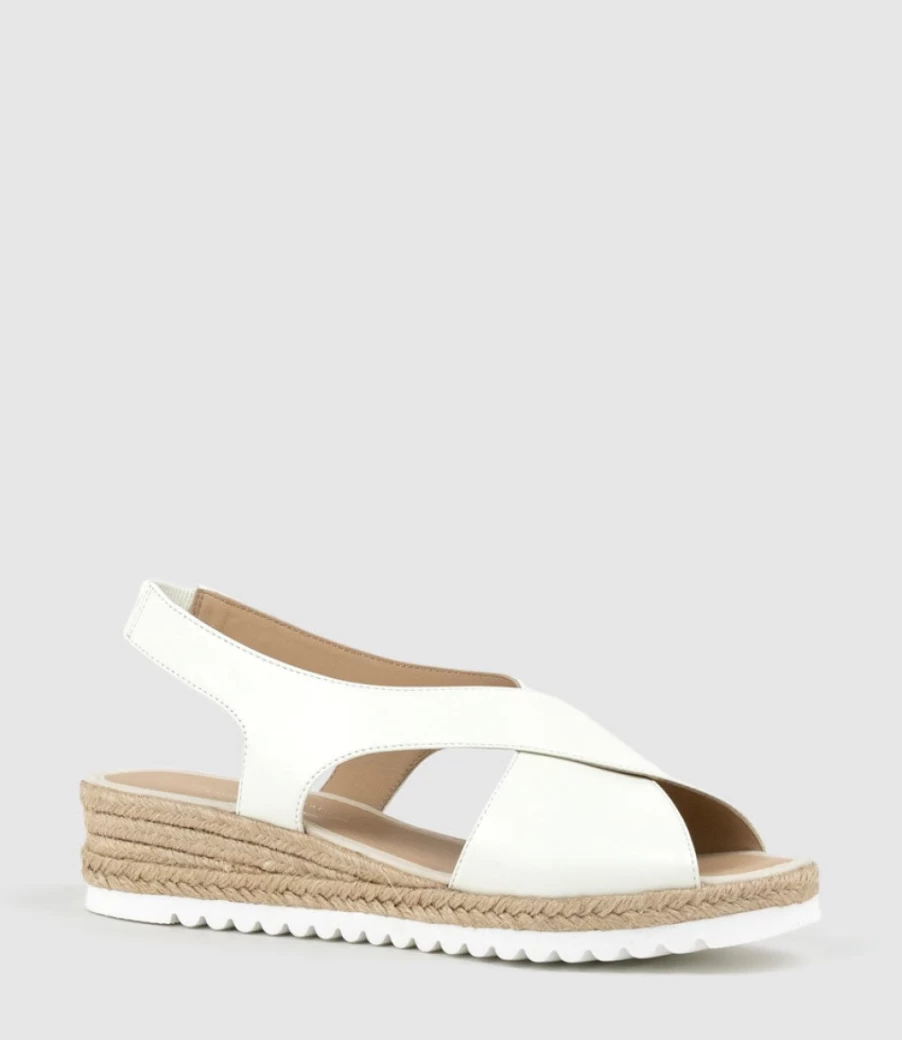 Edward Meller Women's Off-White Crossover Espadrille Sandals