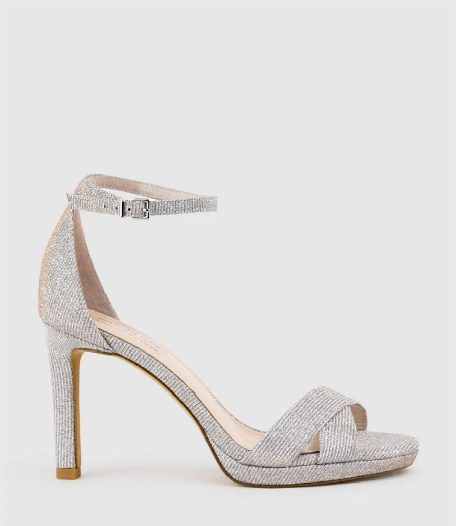 Edward Meller Women's Santo90 Silver Ritz Asymmetrical Platform Sandals