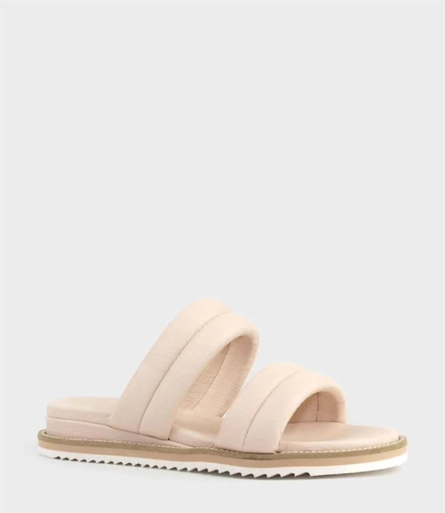 Edward Meller Women's Karsyn Two Strap Slide Sandals in Nude