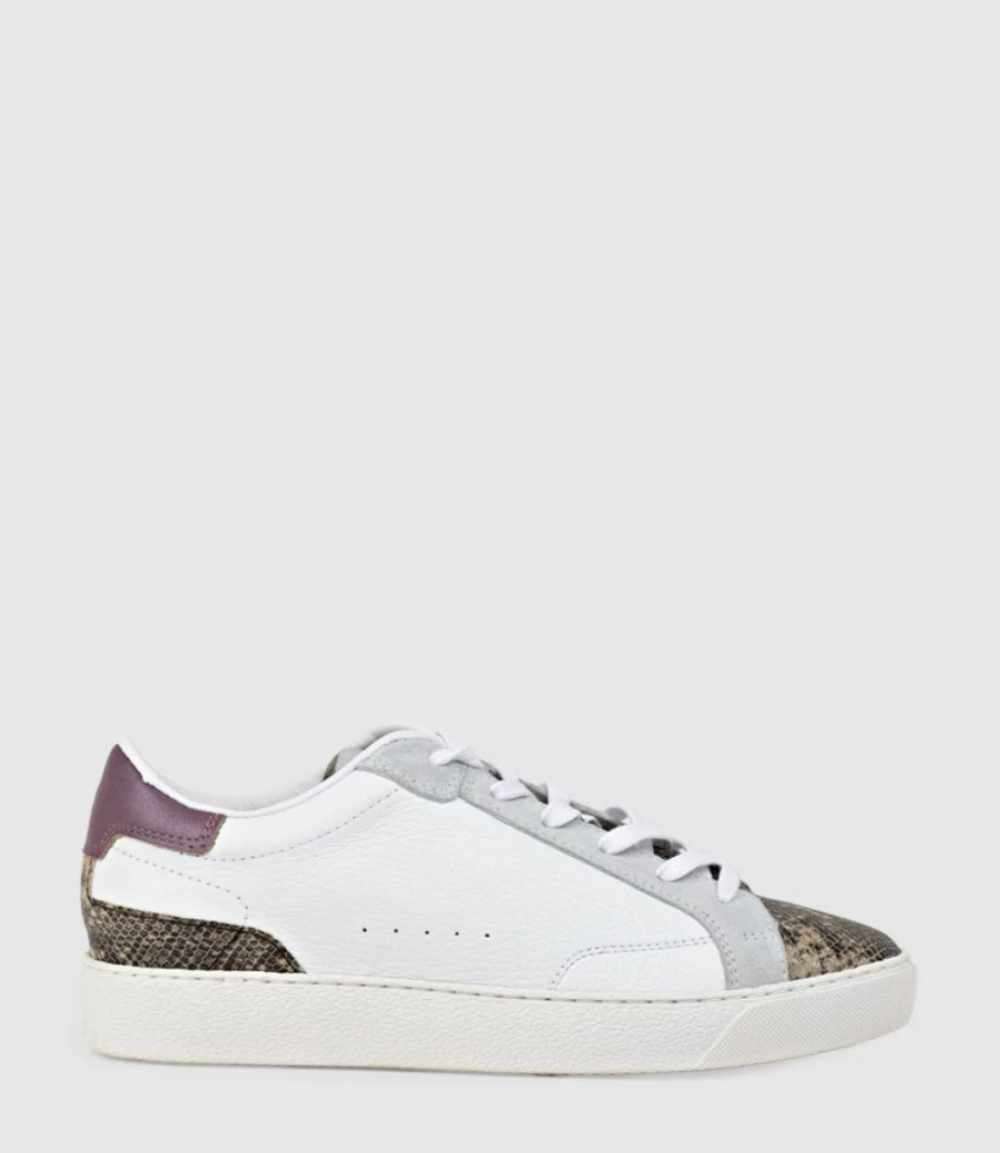 Edward Meller Women's Josette Snake Accent Sneakers - Fashionable Combo Design