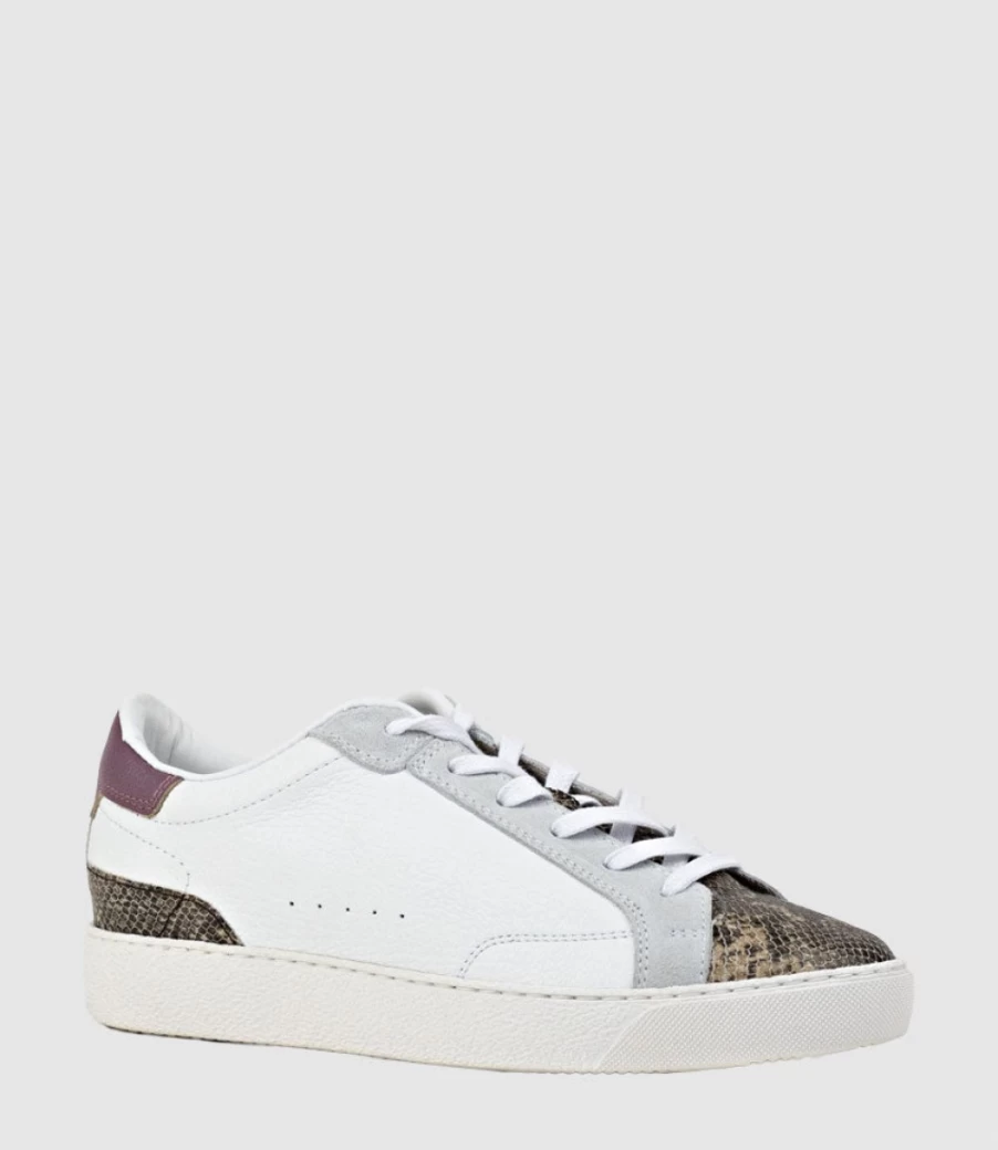 Edward Meller Women's Josette Snake Accent Sneakers - Fashionable Combo Design