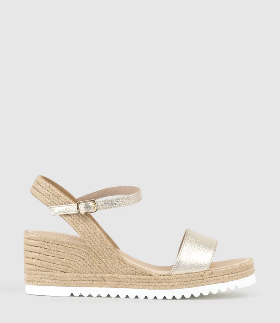 Edward Meller Women's Mylo Single Strap Platino Espadrille Sandals