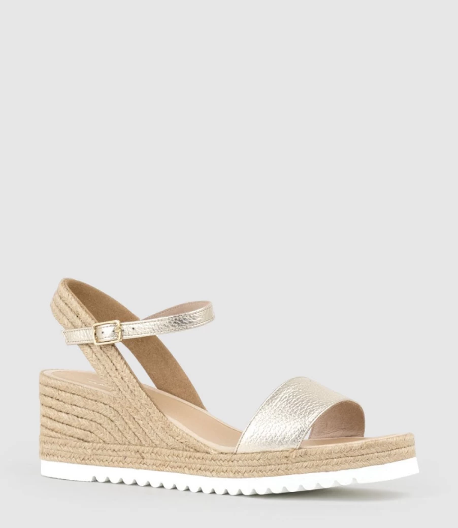 Edward Meller Women's Mylo Single Strap Platino Espadrille Sandals