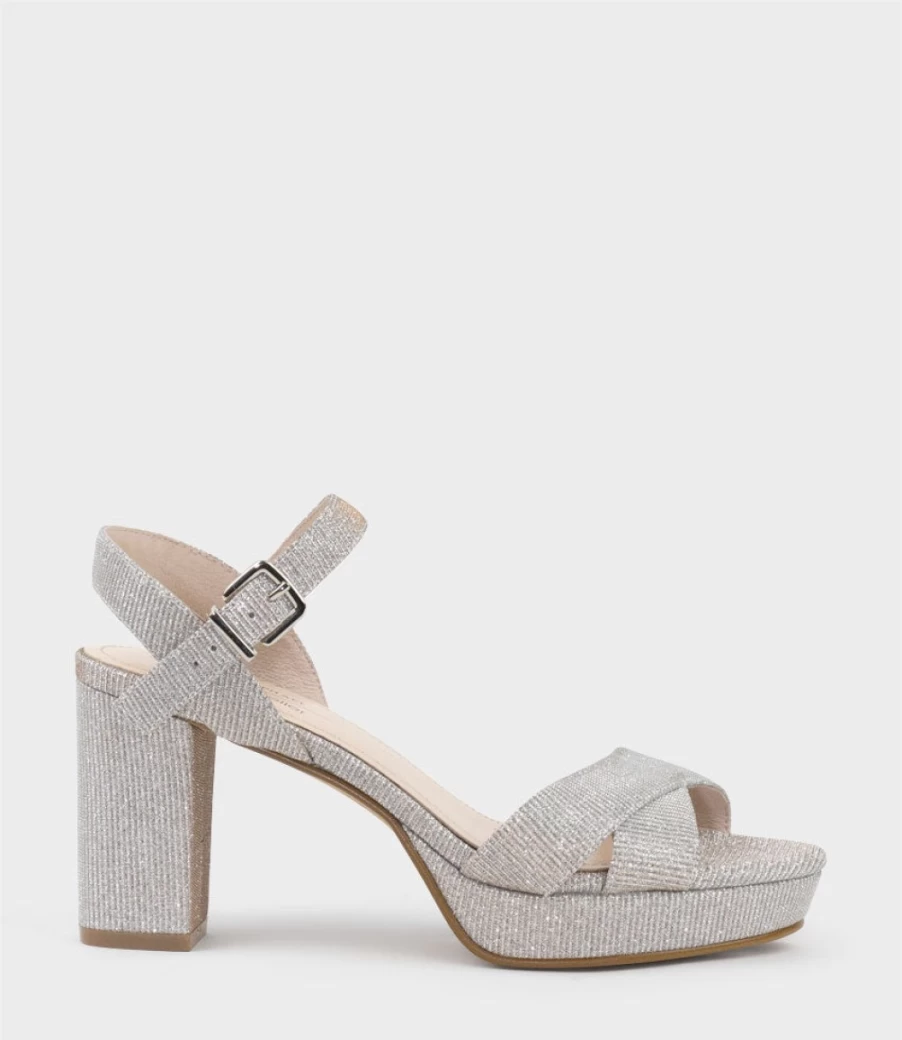 Edward Meller Women's Rowan80 Silver Asymmetrical Platform Sandal - Ritz Style