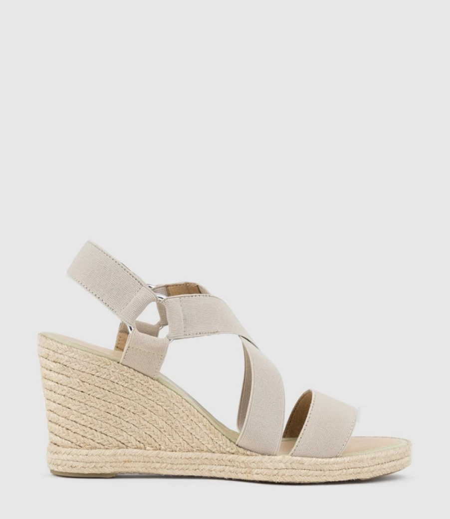 Edward Meller Women's Miria Natural Elastic Crossover Espadrille Shoes
