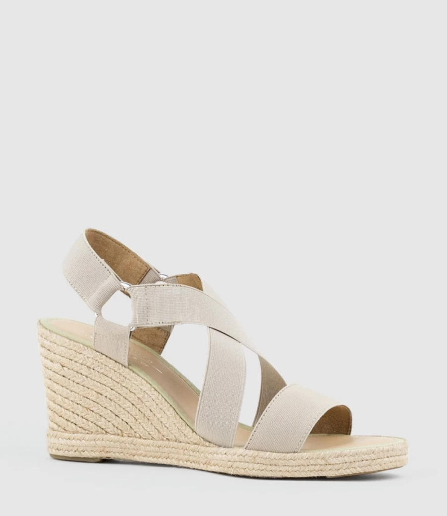 Edward Meller Women's Miria Natural Elastic Crossover Espadrille Shoes