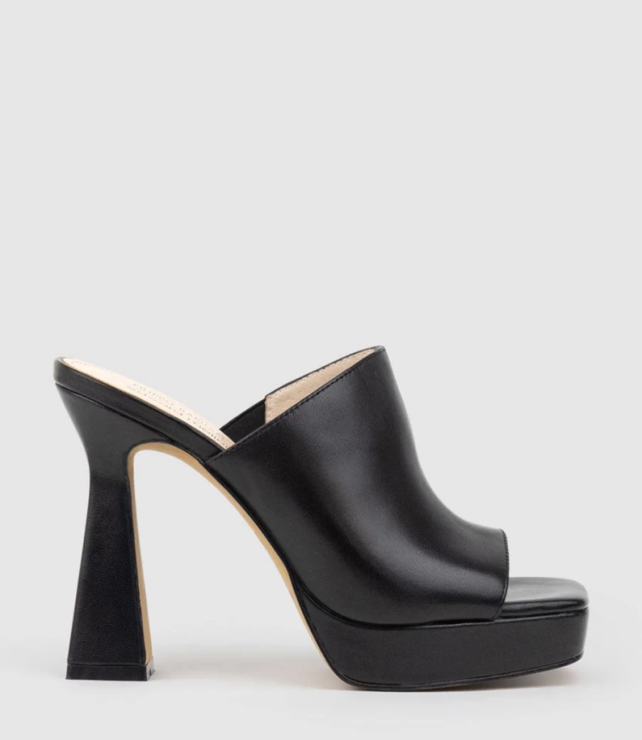 Edward Meller Women's Isha110 Platform Slide Sandals in Black