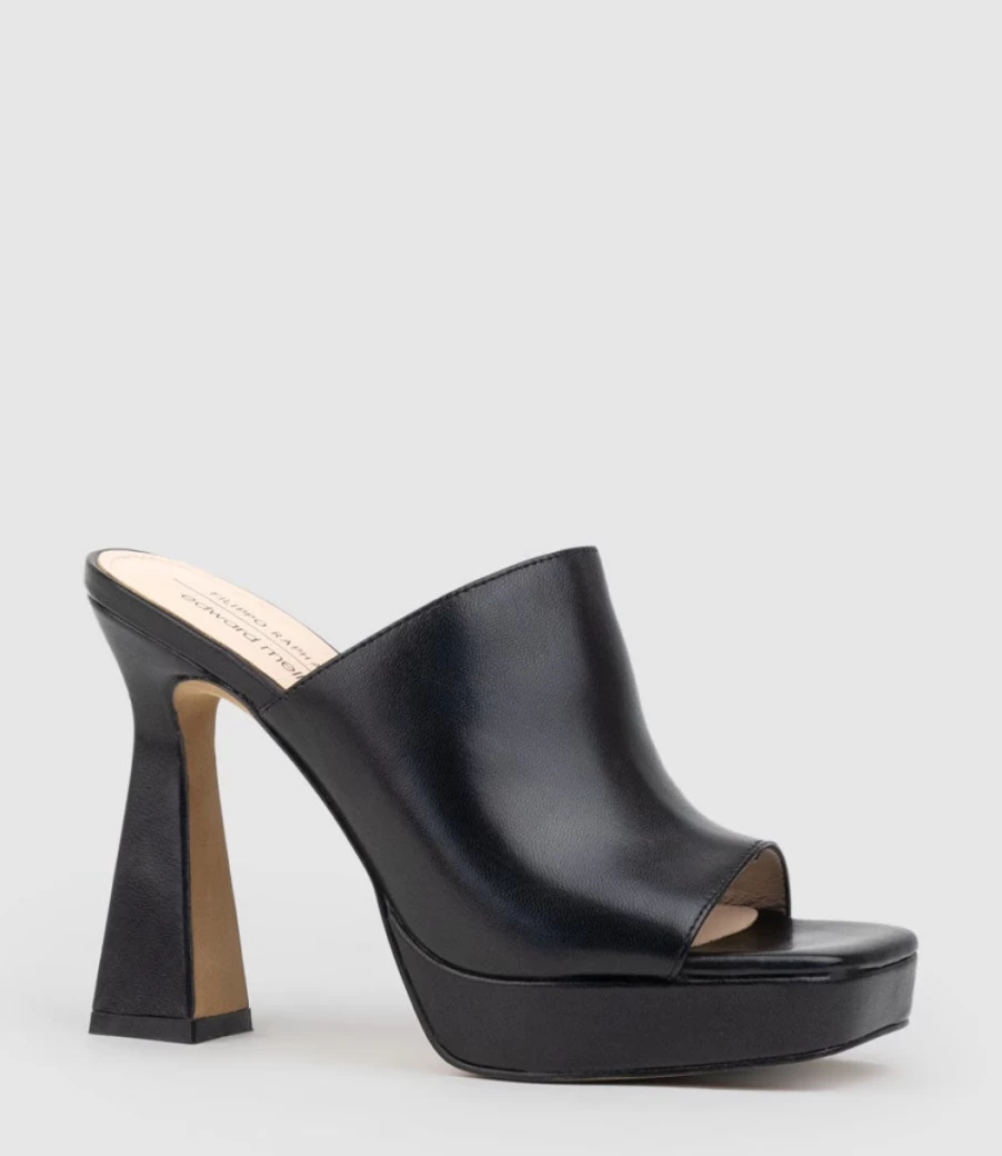 Edward Meller Women's Isha110 Platform Slide Sandals in Black
