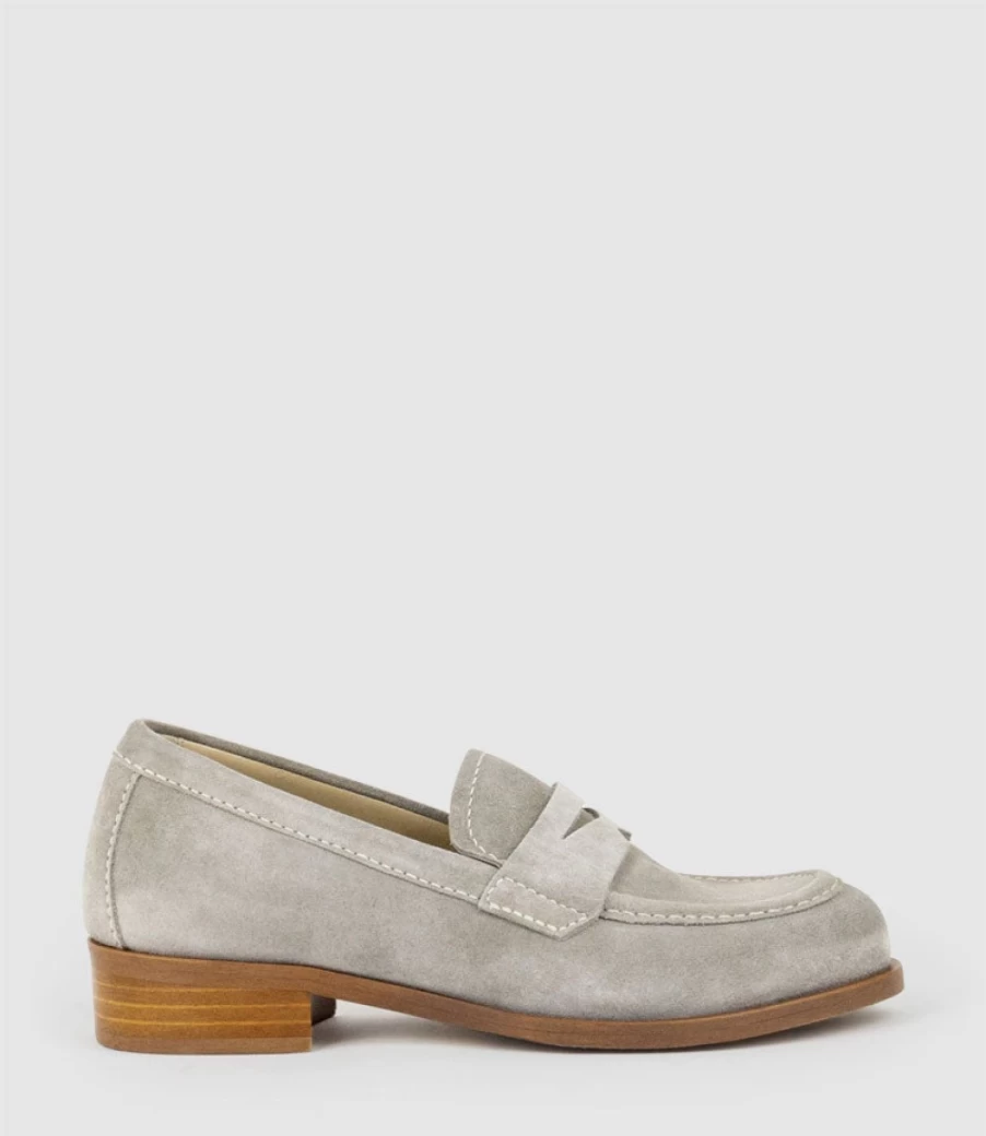 Edward Meller Women's Dominic Moccasin in Pebble Suede - Soft Comfortable Slip-On Shoes