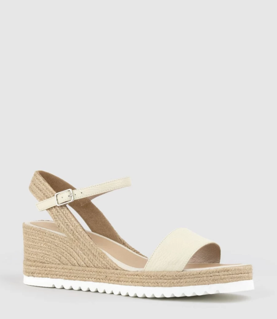 Edward Meller Women's Off-White Mylo Single Strap Espadrille Sandals