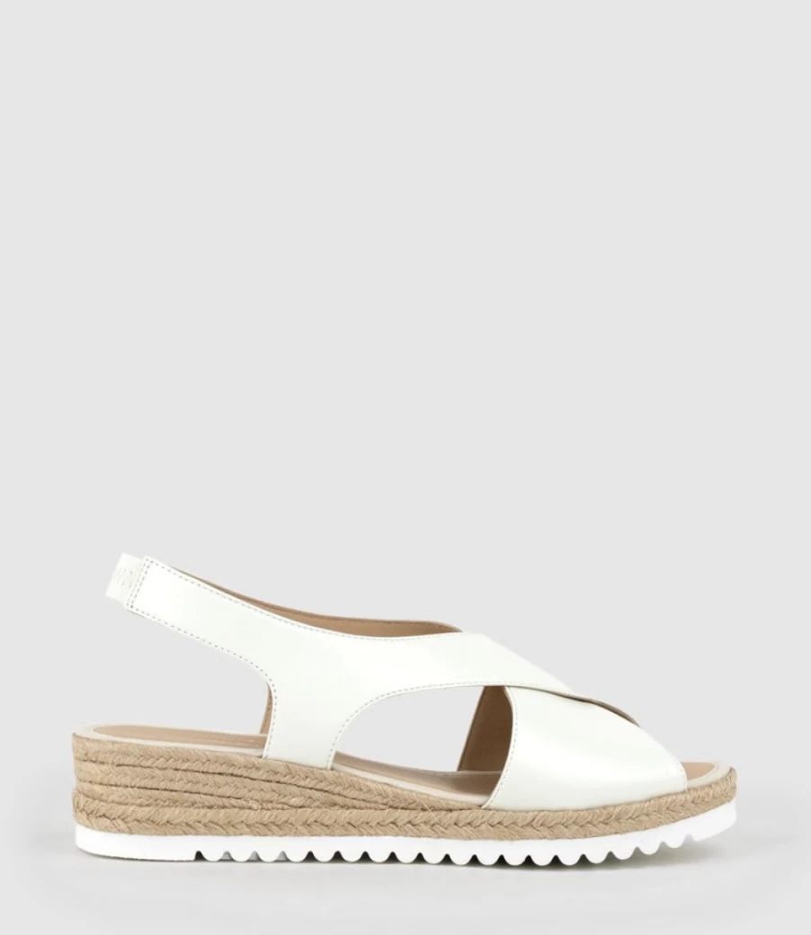 Edward Meller Women's Off-White Crossover Espadrille Sandals