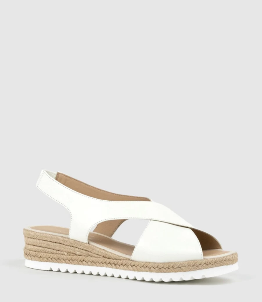 Edward Meller Women's Off-White Crossover Espadrille Sandals