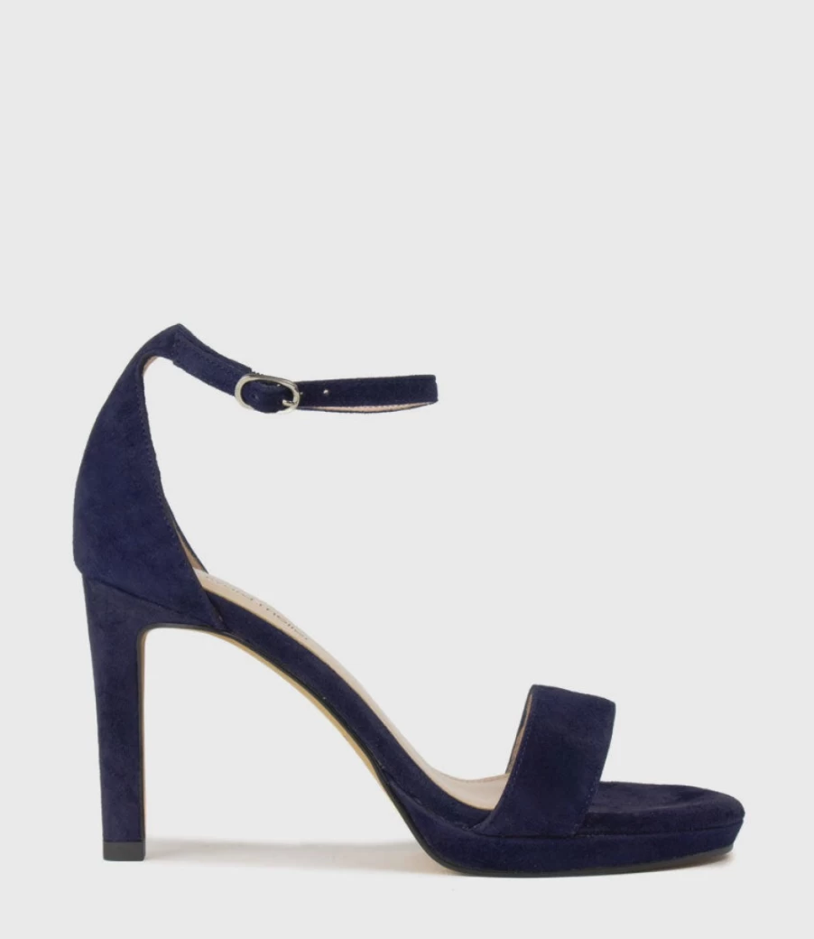 Edward Meller Women's Sylvia90 Navy Suede Platform Sandals