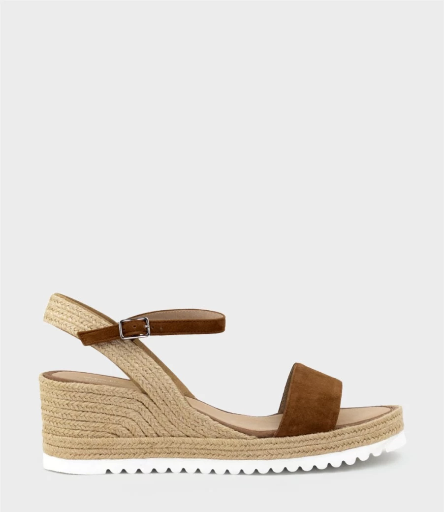 Edward Meller Women's Tan Suede Mylo Single Strap Espadrille Sandals