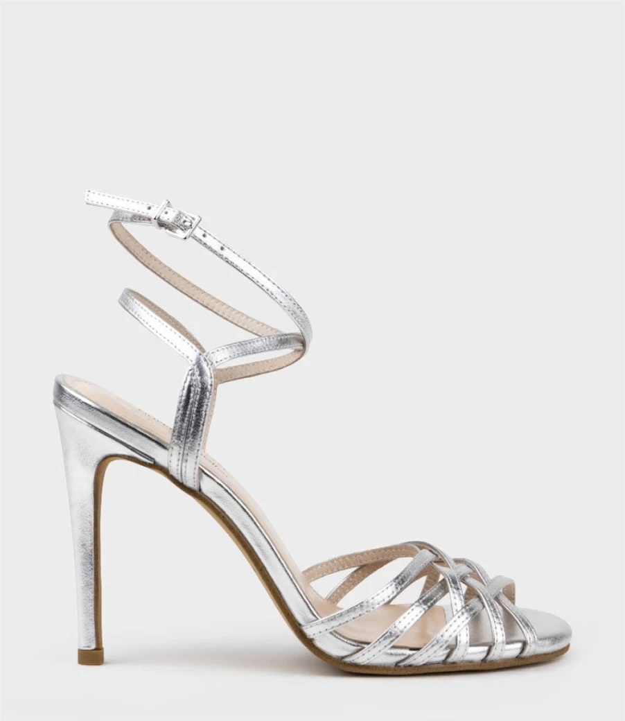Edward Meller Women's Wilder100 Silver Strappy Sandals