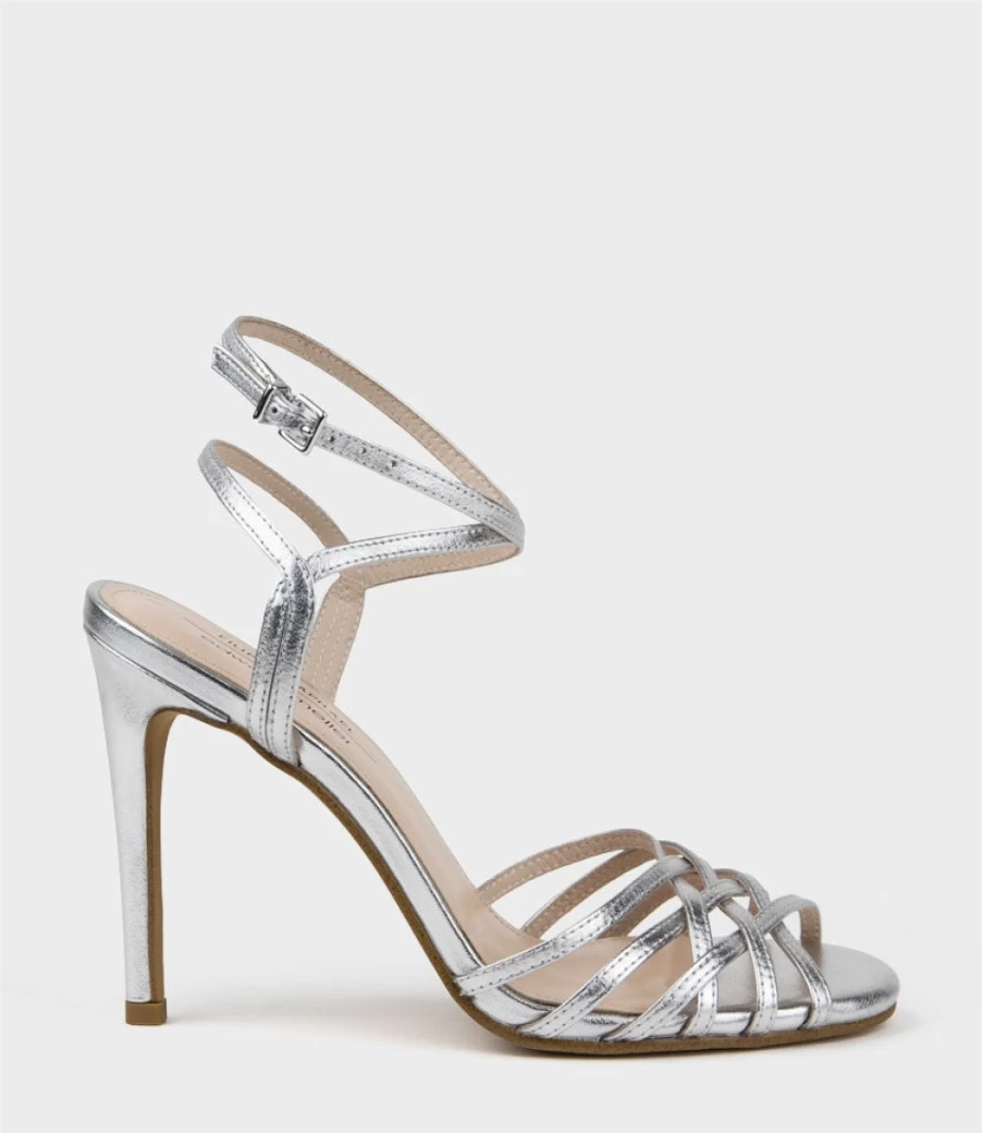 Edward Meller Women's Wilder100 Silver Strappy Sandals