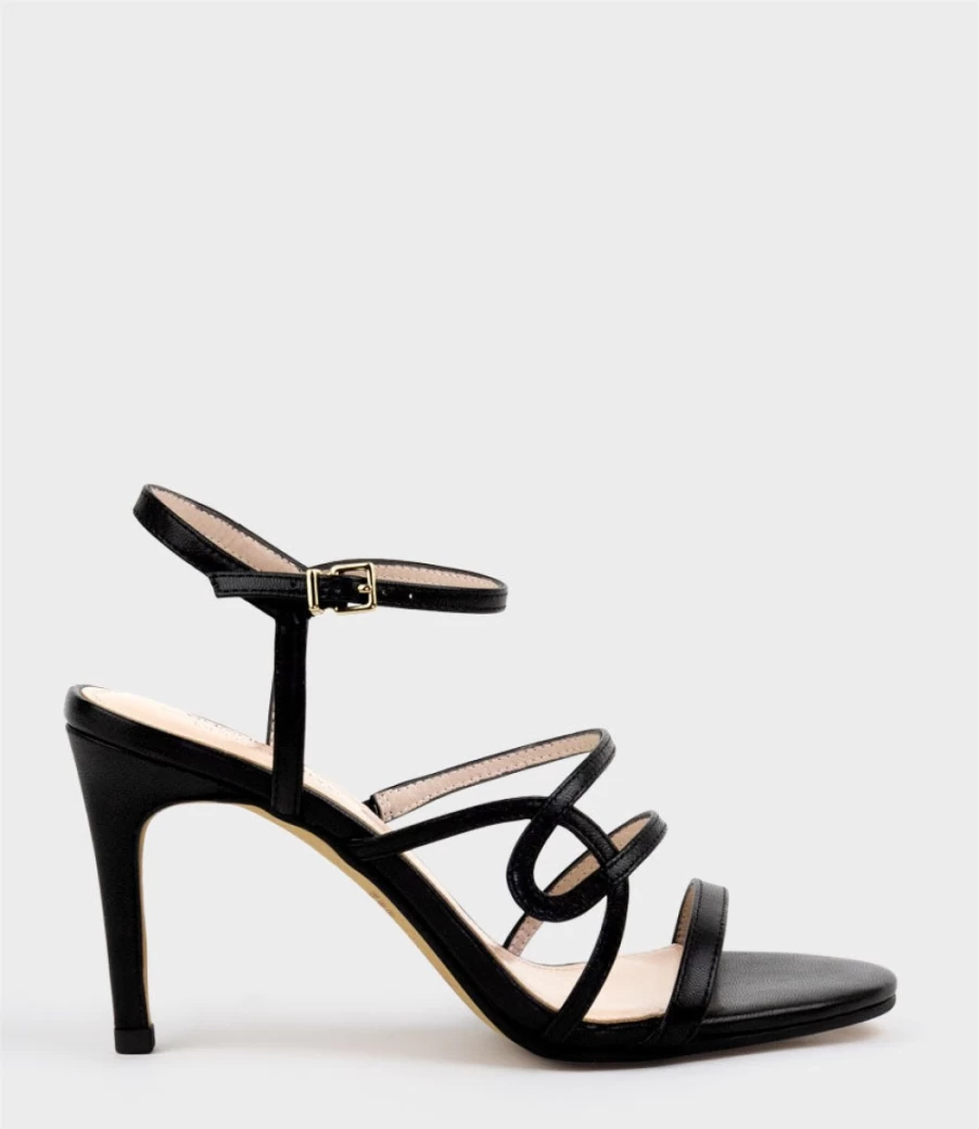 Edward Meller Women's Sissy85 Black Strappy Sandals