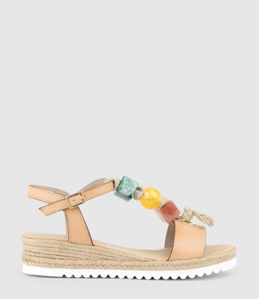 Edward Meller Women's Madia Bauble T-Bar Desert Espadrille Sandals