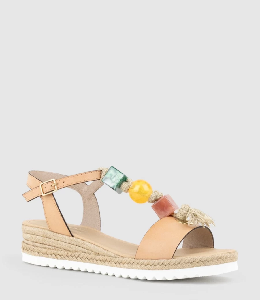 Edward Meller Women's Madia Bauble T-Bar Desert Espadrille Sandals