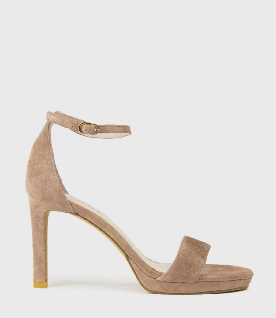 Edward Meller Women's Sylvia90 Nude Suede Platform Sandals