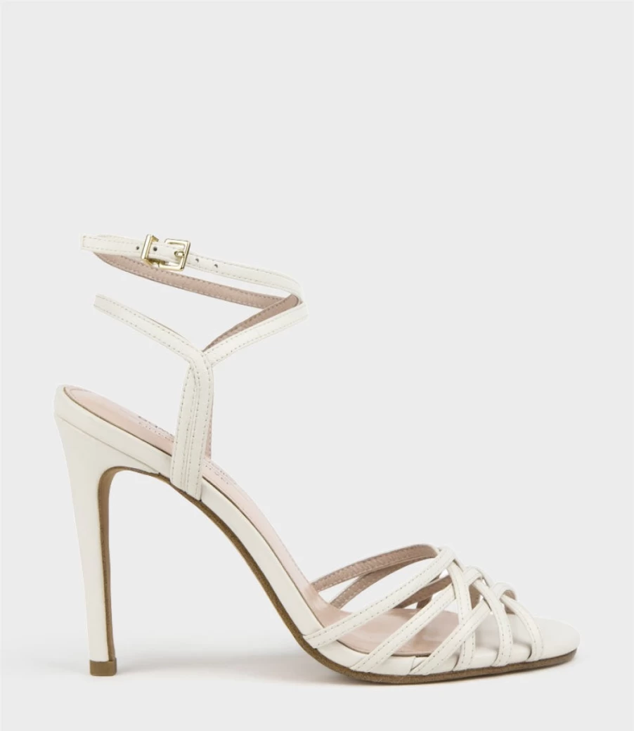 Edward Meller Women's Wilder100 White Strappy Sandals