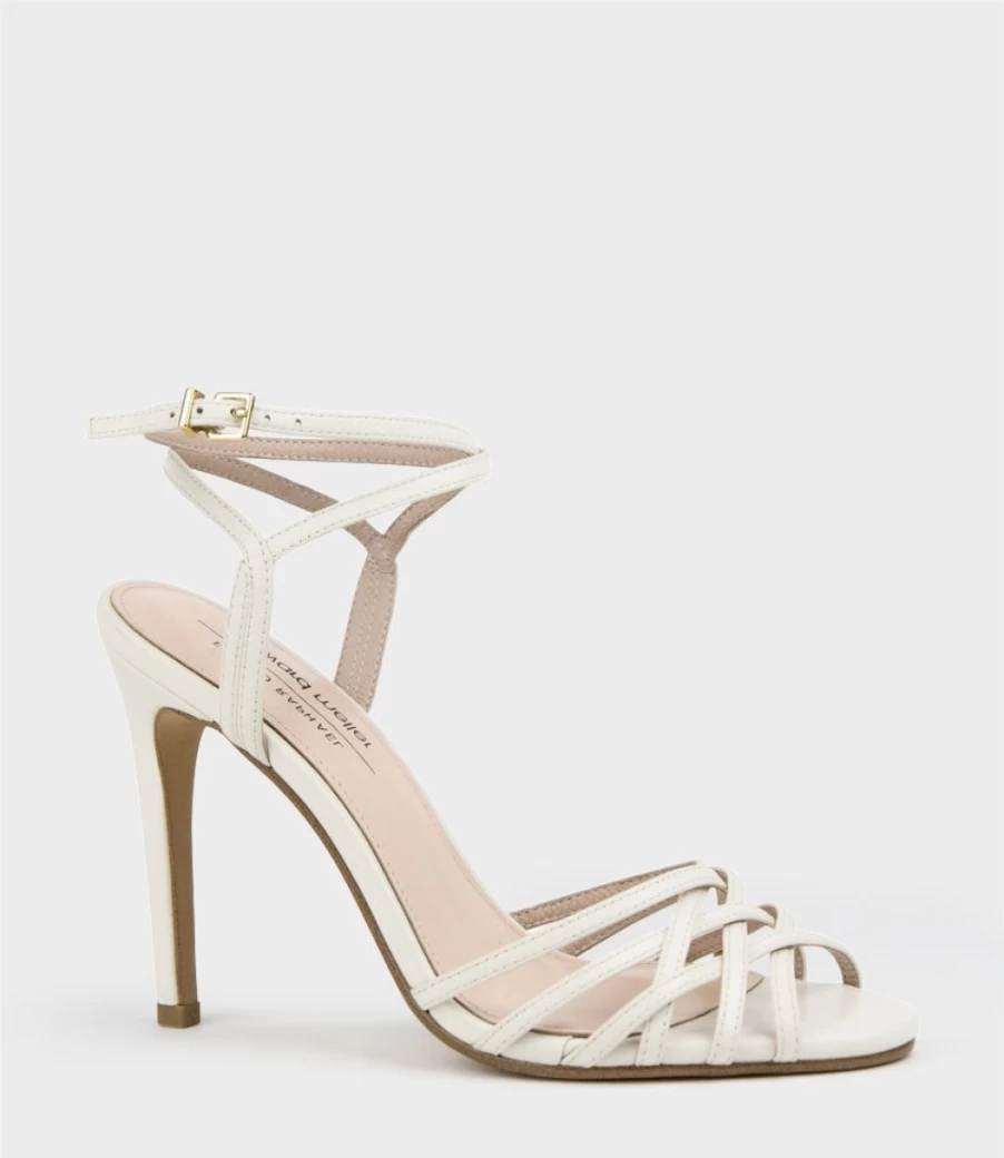 Edward Meller Women's Wilder100 White Strappy Sandals