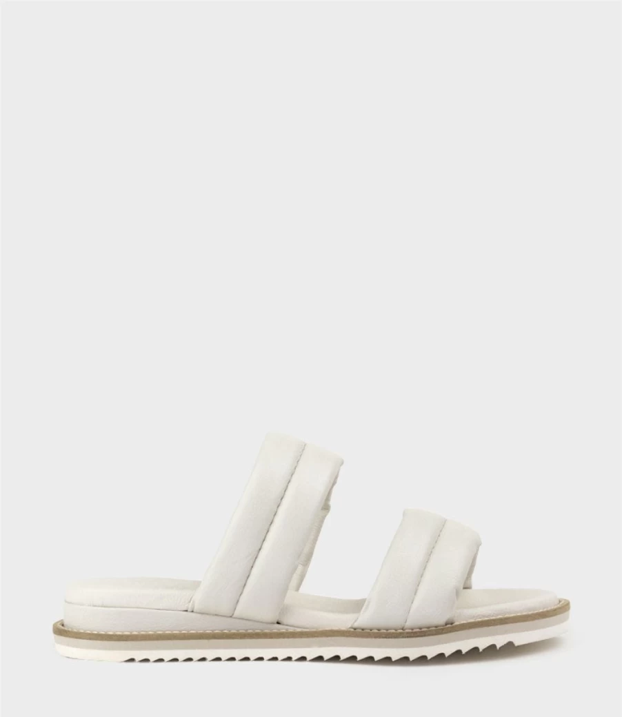 Edward Meller Women's Karsyn Two-Strap Slide Sandals in Off-White