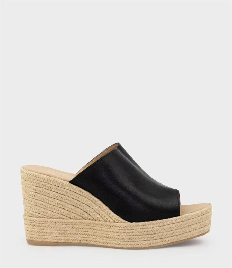 Edward Meller Women's Milara Black Slide Espadrille Sandals