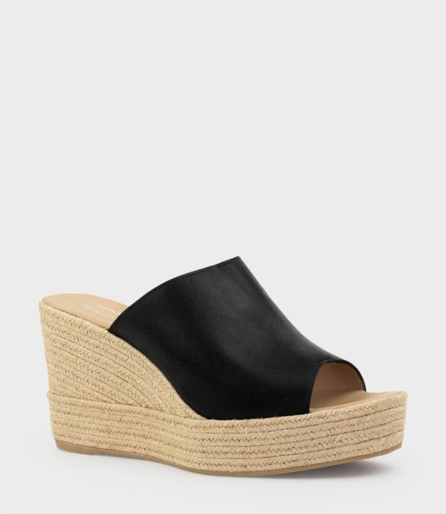Edward Meller Women's Milara Black Slide Espadrille Sandals