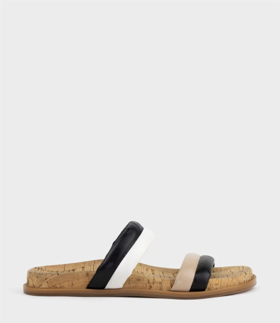 Edward Meller Women's Kinala Neutral Multi Two-Strap Slide-On Sandals