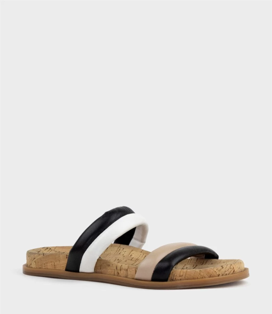 Edward Meller Women's Kinala Neutral Multi Two-Strap Slide-On Sandals