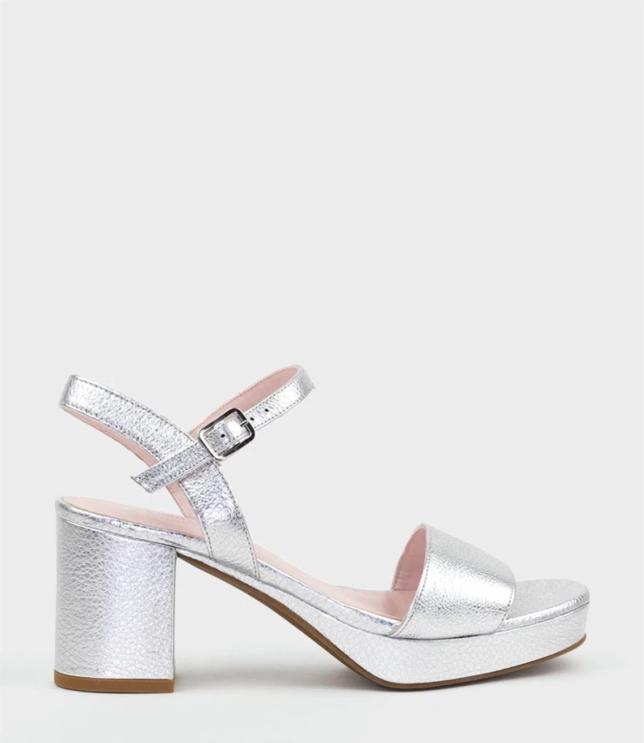 Edward Meller Women's Sylas75 Silver Platform Sandal