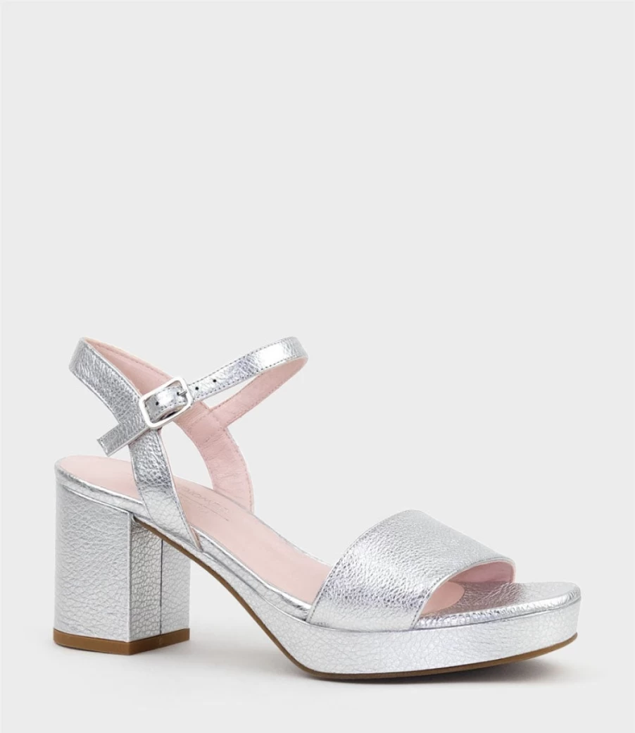 Edward Meller Women's Sylas75 Silver Platform Sandal