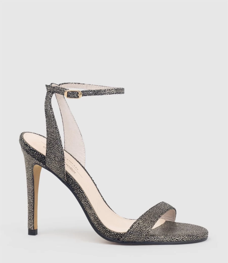 Edward Meller Women's Wisp100 Single Strap Sandals - Gold Speckle Comfortable Casual Footwear
