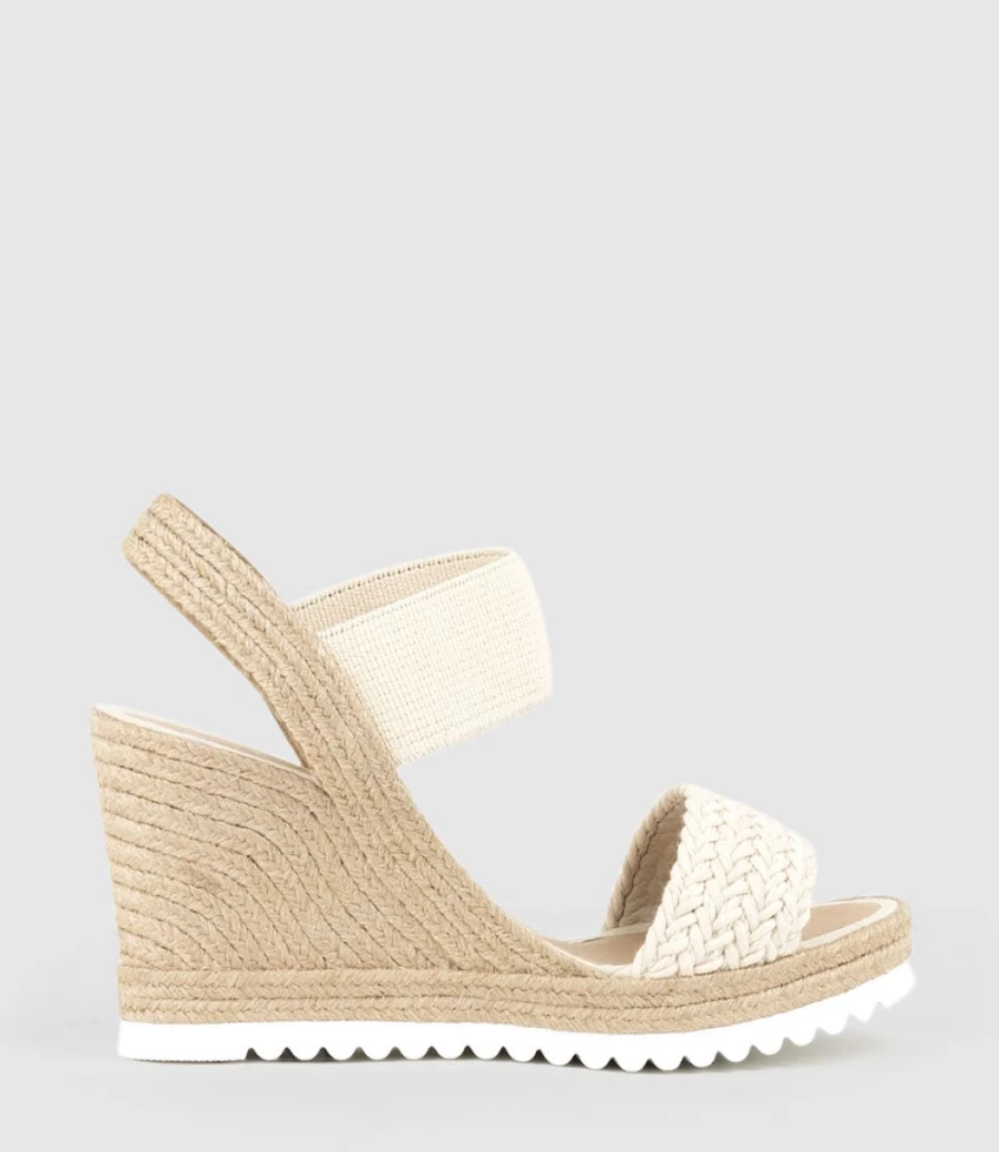 Edward Meller Women's Natural Elastic Crochet Espadrille Flats - Mercedes-Inspired Design