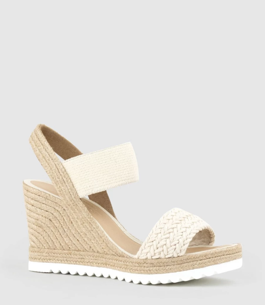 Edward Meller Women's Natural Elastic Crochet Espadrille Flats - Mercedes-Inspired Design