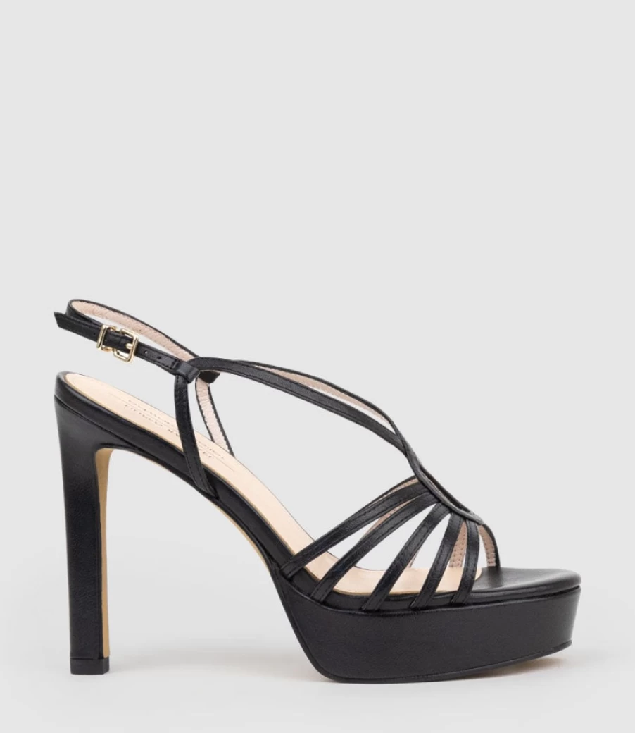 Edward Meller Women's Sienna110 Strappy Platform Sandals - Black