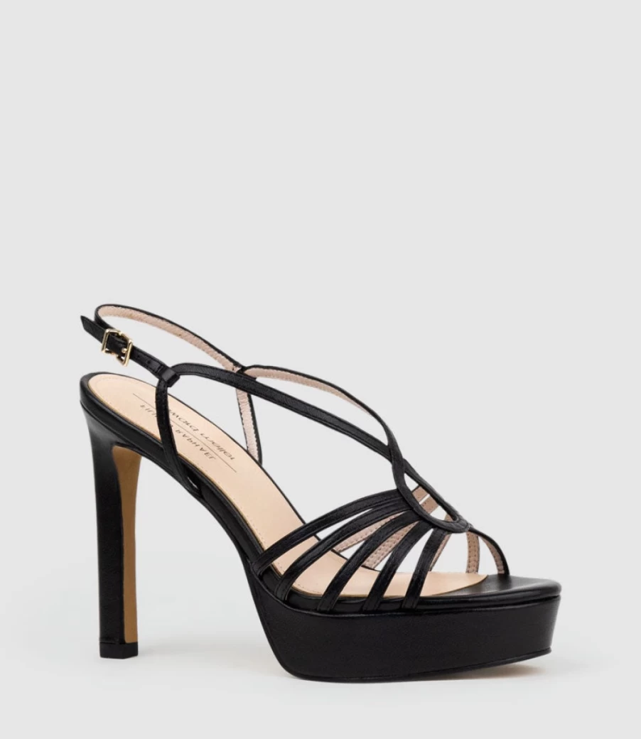 Edward Meller Women's Sienna110 Strappy Platform Sandals - Black