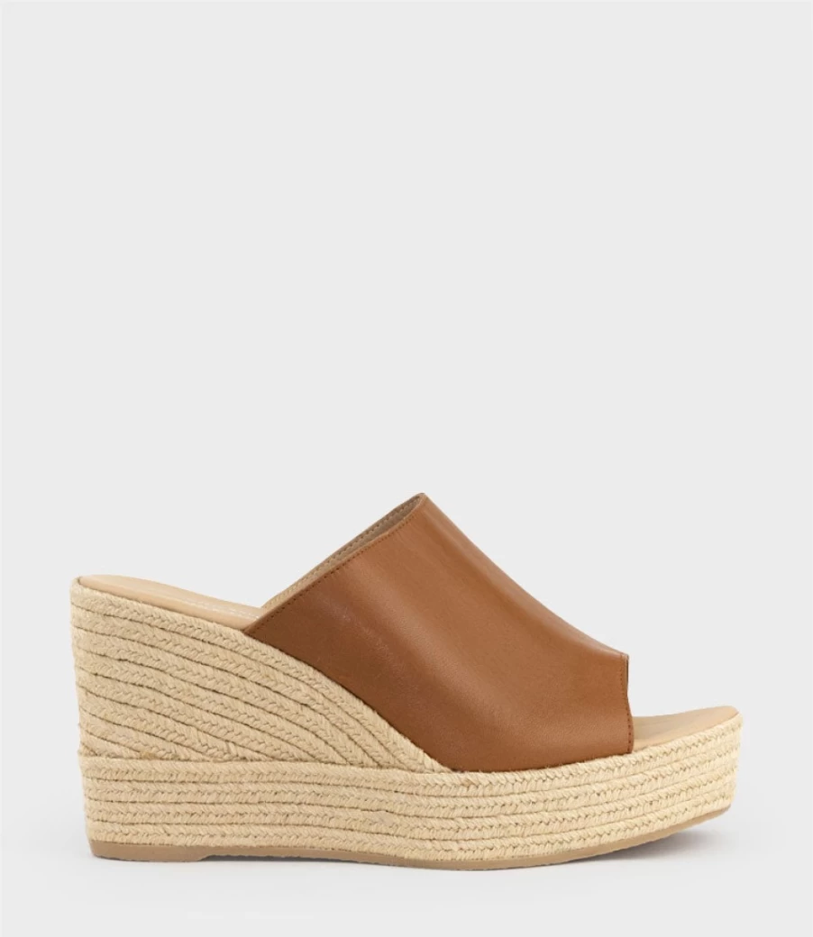 Edward Meller Women's Milara Slide Espadrille in Tan - Comfortable Summer Sandals