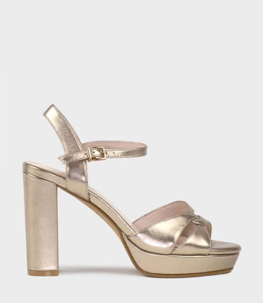 Edward Meller Women's Regent100 Rosegold Interlocked Platform Sandal
