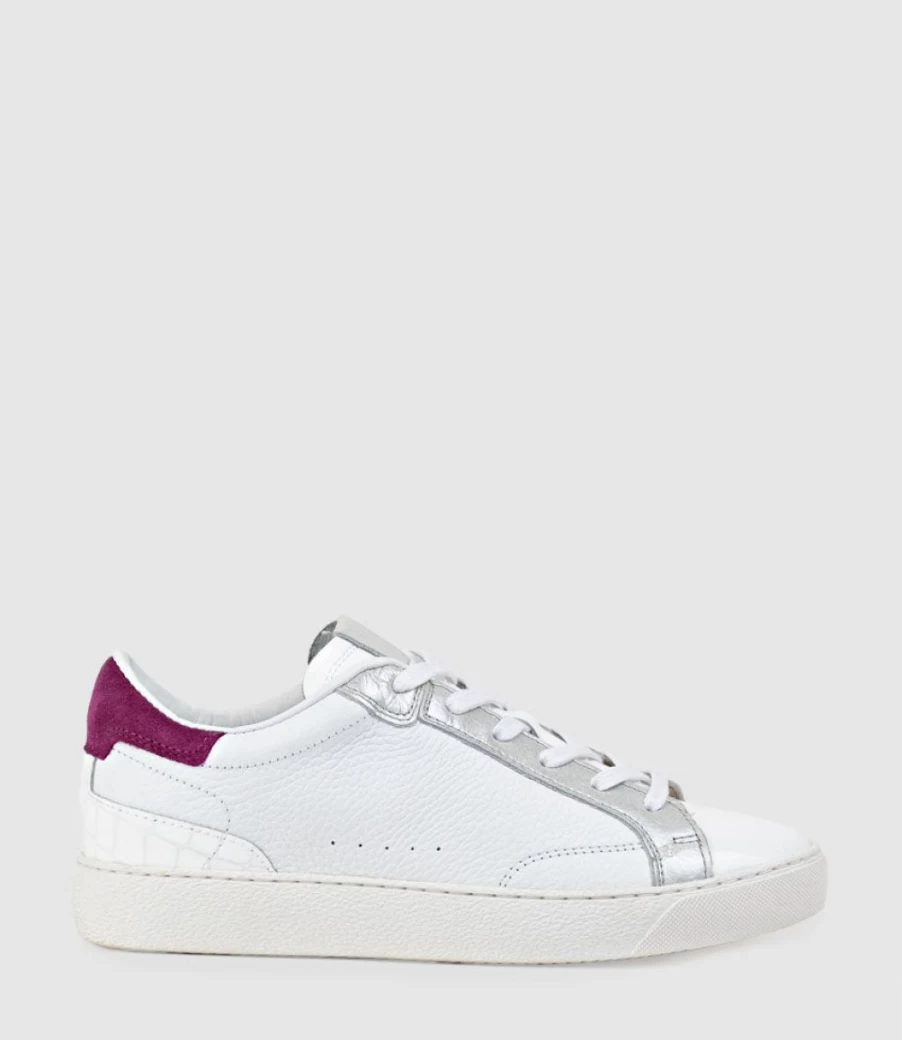 Edward Meller Women's Josette Patent Leather Sneakers with Accent Details