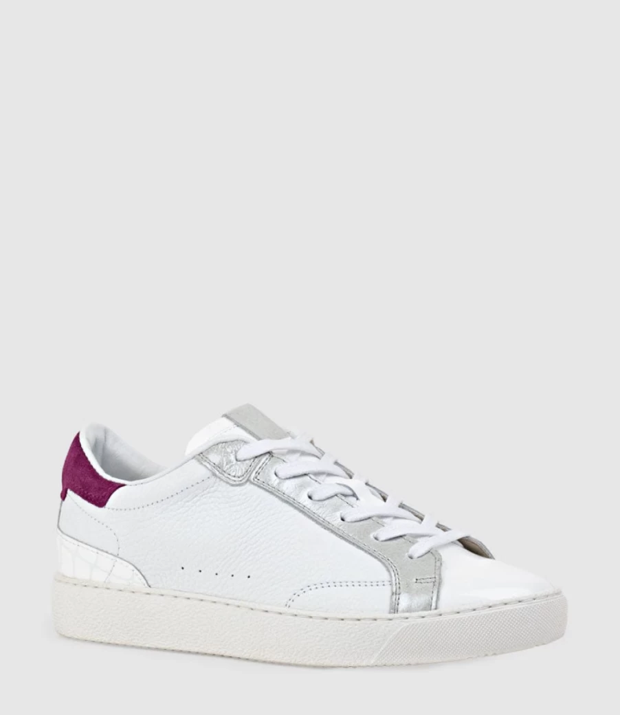 Edward Meller Women's Josette Patent Leather Sneakers with Accent Details